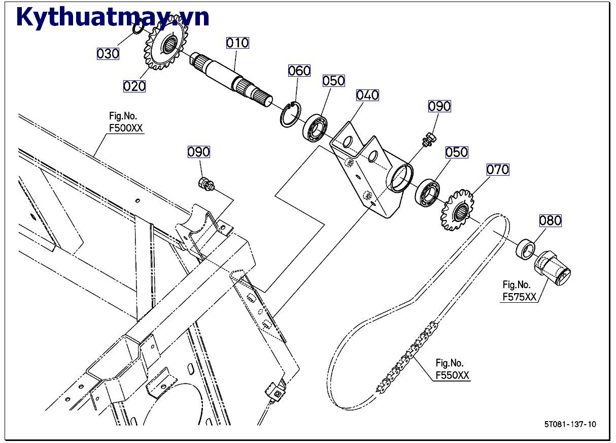 Trục truyền động gặt